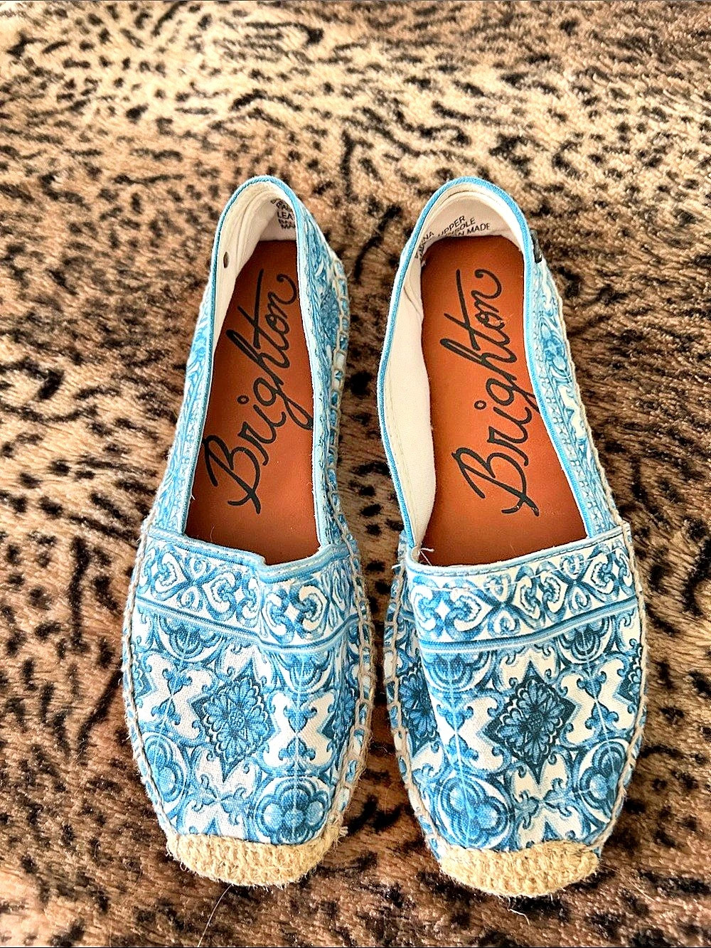 Brighton Belina Espadrille Flats Blue & White US 6